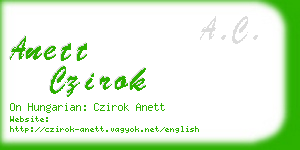 anett czirok business card